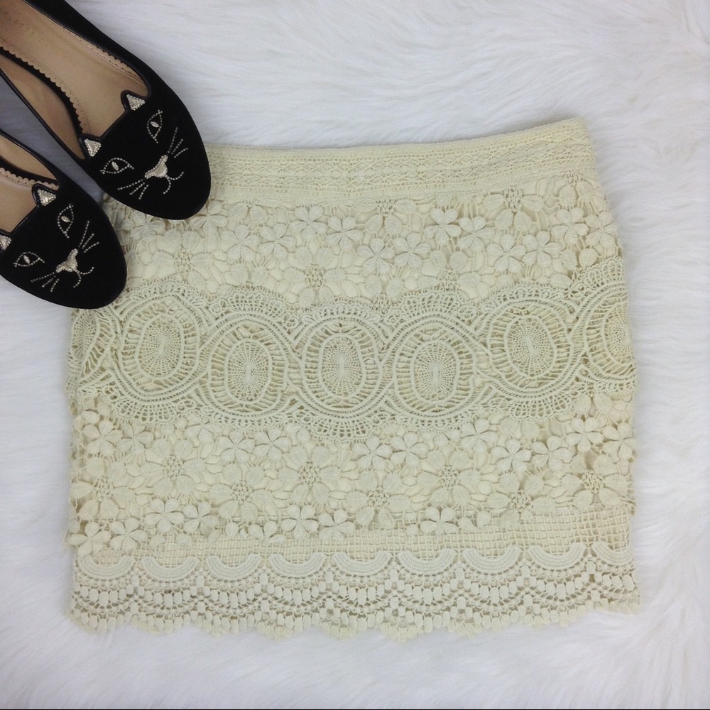 Free People Lace Overlay Mini Skirt